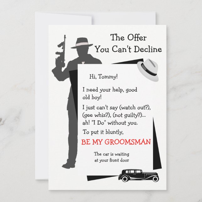 Sei mein Trauzeuge Angebot, das du nicht abbauen k Einladung (Vorderseite)