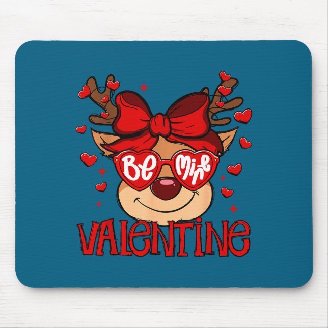Sei mein Valentin Buck Kokette Bogen Mädchen Valen Mousepad (Vorne)
