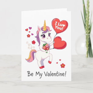 Sei mein Valentin! Einhorn Valentinstagskarte Feiertagskarte