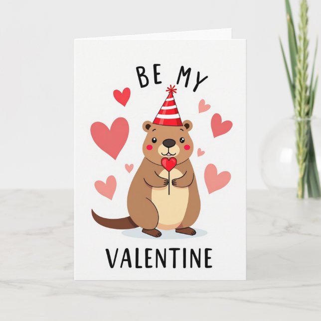 Sei-mein-Valentin-Otter-Karte Karte (Vorderseite)
