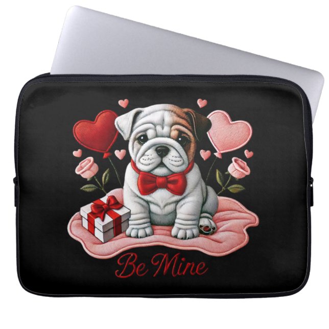 Sei mein Valentine English Bulldog Laptop Sleeve (Vorderseite)