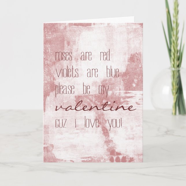 Sei mein Valentine Feiertagskarte (Vorderseite)