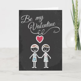 Sei mein Valentine Gay Chalkboard als Thema Feiertagskarte