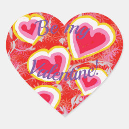 Sei mein Valentine! Herz-Aufkleber