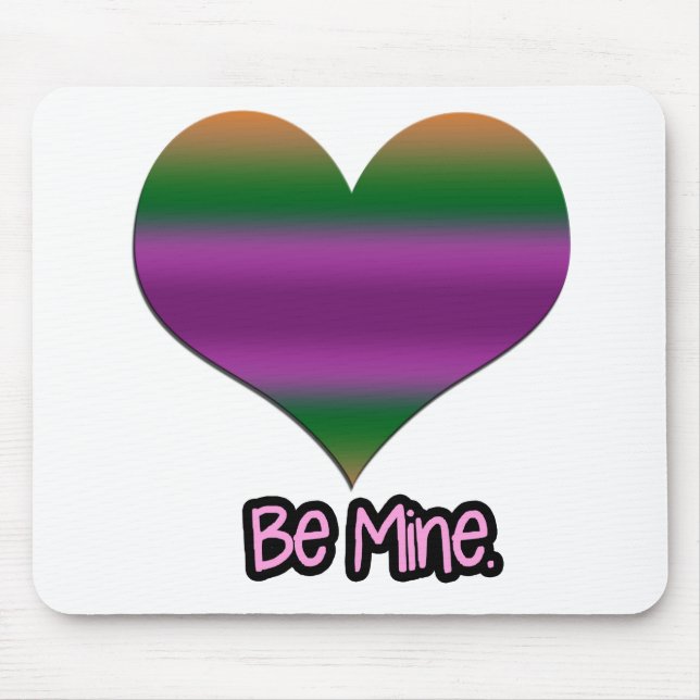 Sei mein Valentine Lila Strip Herz Mousepad (Vorne)