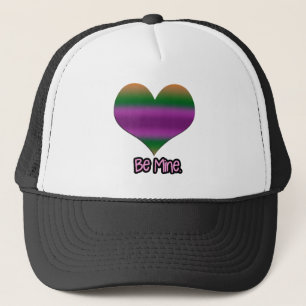 Sei mein Valentine Lila Strip Herz Truckerkappe