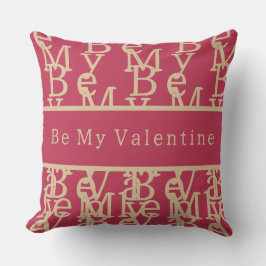 Sei mein Valentine | Modern Hot Pink Typografie Kissen