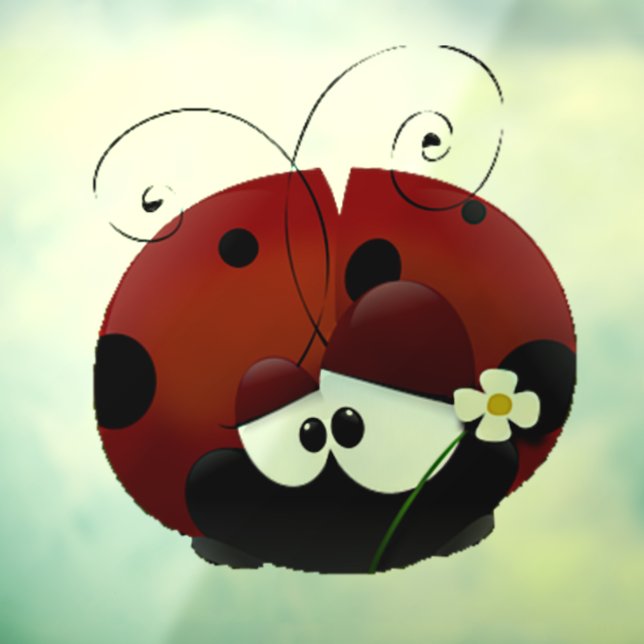 Sei mein Valentine Niedlich Red Ladybug Cartoon Fensteraufkleber (Blatt 3)
