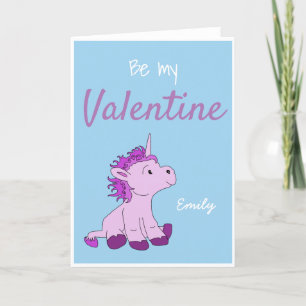 Sei mein Valentine Niedlich Unicorn Valentinstag Feiertagskarte