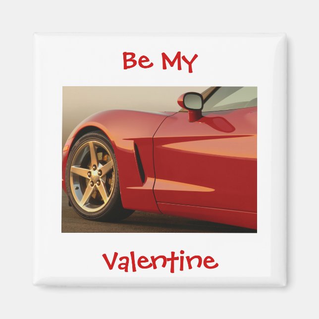Sei mein Valentine Red Corvette Magnet (Vorne)