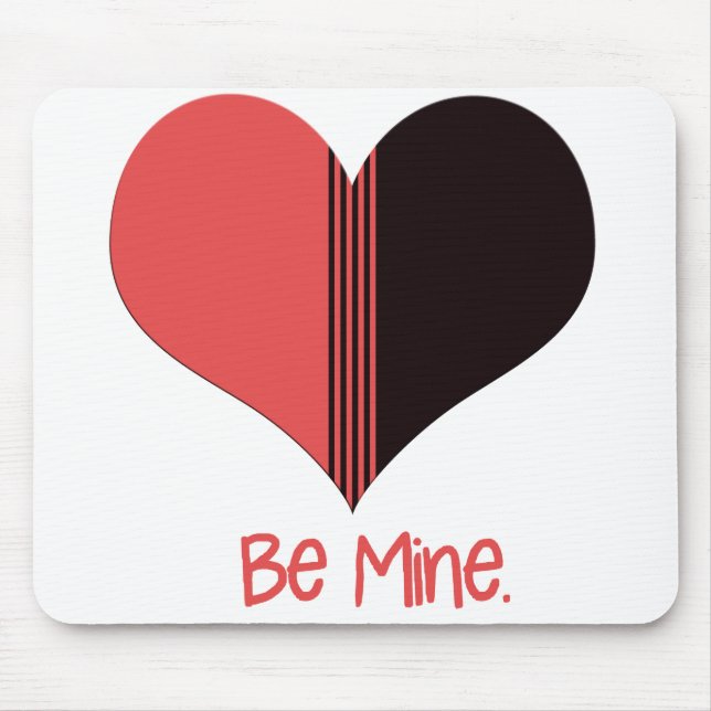 Sei mein Valentine Roter Streifen Herz Mousepad (Vorne)