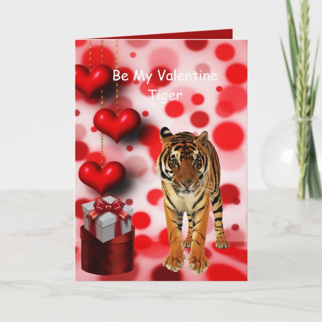 Sei mein Valentine Tiger Feiertagskarte (Vorderseite)