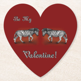 "Sei mein Valentine! Zebras" Untersetzer