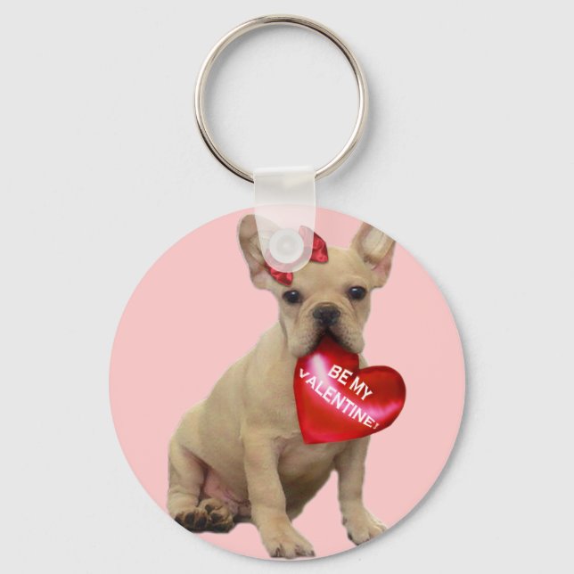 Sei mein Valentiner Bulldoggen-Schlüsselanhänger Schlüsselanhänger (Vorderseite)