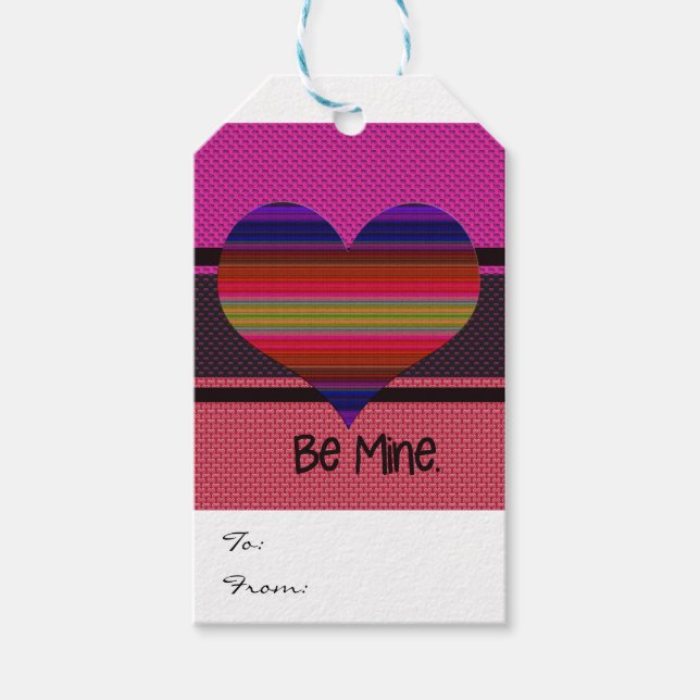Sei mein Valentiner Regenbogenherz Geschenkanhänger (Vorderseite)