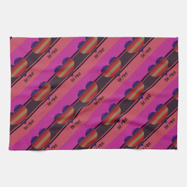 Sei mein Valentiner Regenbogenherz Handtuch (Horizontal)