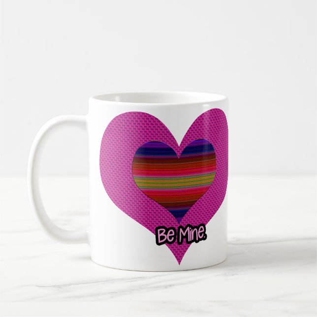 Sei mein Valentiner Regenbogenherz Kaffeetasse (Links)