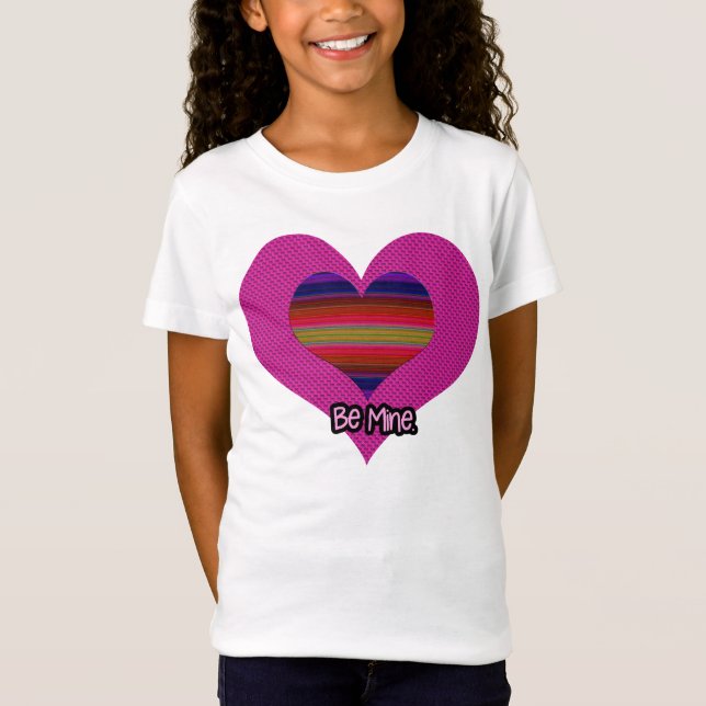 Sei mein Valentiner Regenbogenherz T-Shirt (Vorderseite)