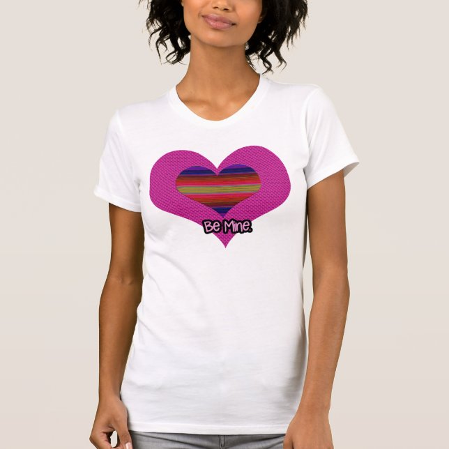 Sei mein Valentiner Regenbogenherz T-Shirt (Vorderseite)