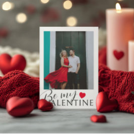 Sei mein Valentiner Schwarz, Weiß, Rotes Herz und Feiertagskarte