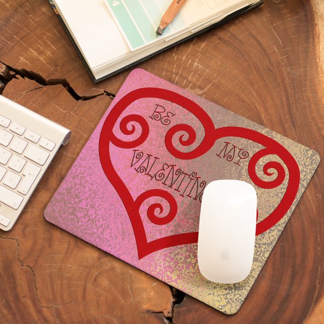 Sei mein Valentinherz Mousepad (Be My Valentine Heart Mouse Pad)