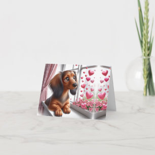 Sei mein Valentins Dachshund Karte