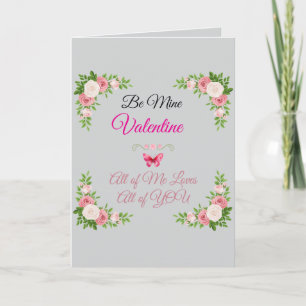 Sei mein Valentins Florale Wandkunst Romantische Karte