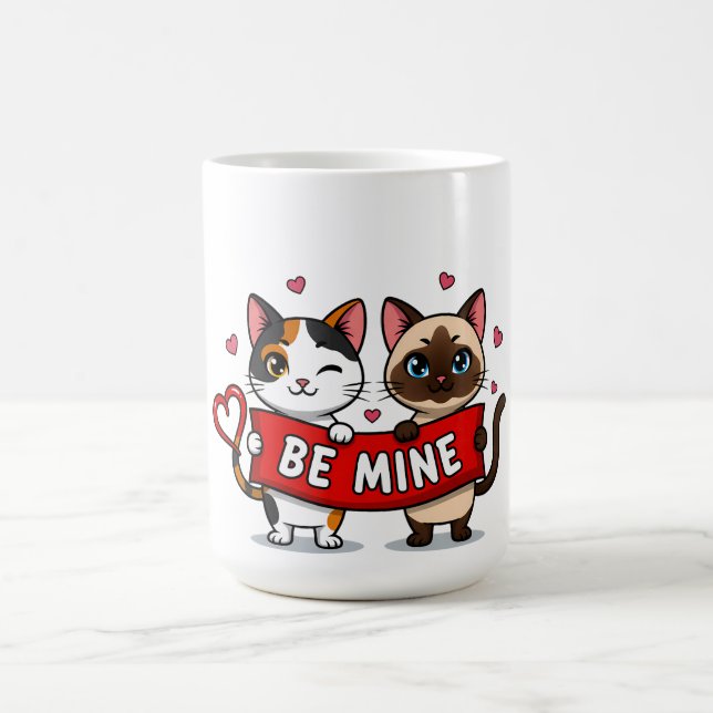 SEI MEIN Valentins-Katzen | Süße Kätzchen mit Lieb Kaffeetasse (Mittel)