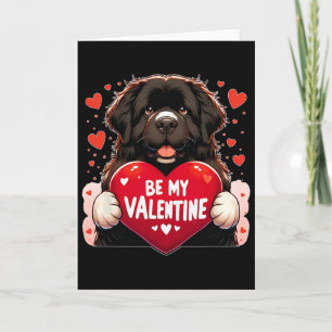 Sei mein Valentins-Newfie-Hund-Herz  Karte