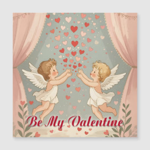 Sei mein Valentinsengel Cherubs Illustration Magnetkarte