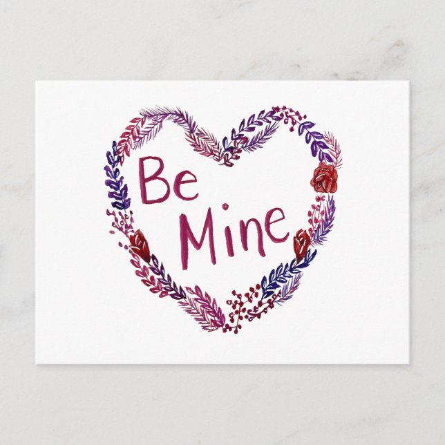 Sei mein Valentinsgruß Postkarte (Vorderseite)