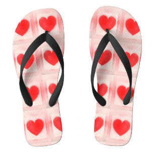 Sei mein Valentinsgruß rote Herznotiz Flip Flops