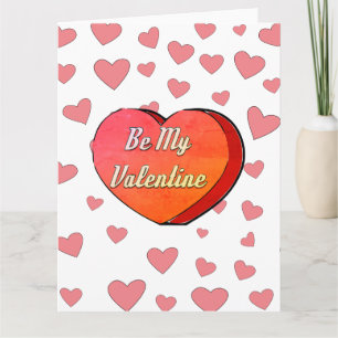 Sei mein Valentinsgruß Süße Herz Süßigkeiten Zeich Karte