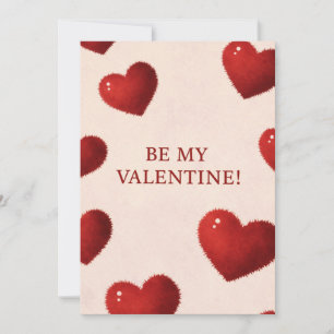 Sei mein Valentinsgrußkarte mit unscharfen roten H Einladung