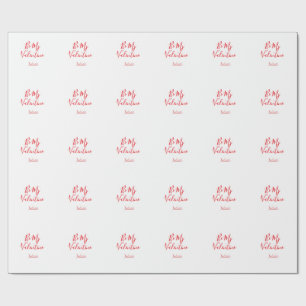 Sei mein Valentinsname elegante Liebespaar  Geschenkpapier