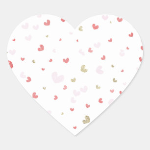 Sei mein Valentinsrot Pink Gold Herz Party Herz-Aufkleber