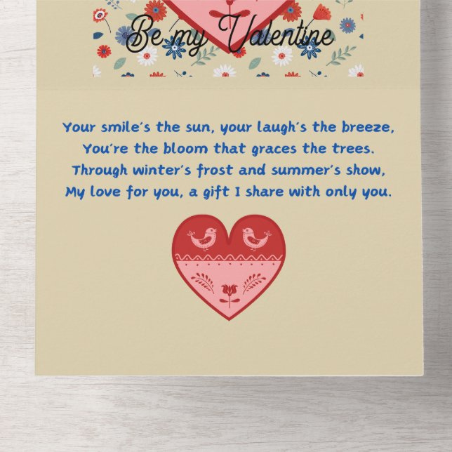 Sei mein Valentinstag All In One Einladung (Innen Abgelegt)