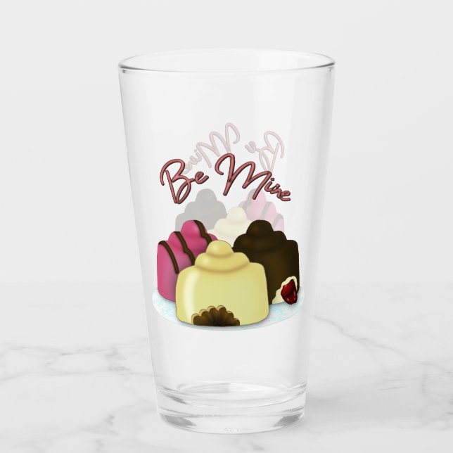 Sei mein Valentinstag Candy Glas (Vorderseite)