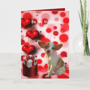 Sei mein Valentinstag Chihuahua Hundeliebe Herzen Feiertagskarte