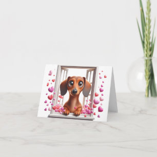 Sei mein Valentinstag-Dachshund-Karte Karte