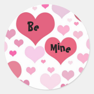 Sei Mein Valentinstag-Herz Runder Aufkleber