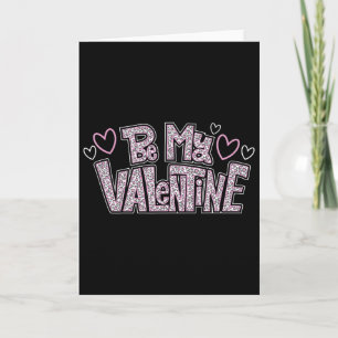 Sei mein Valentinstag-Herzen Rosa Leopardendruck Karte