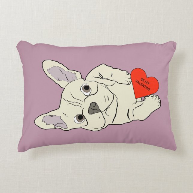 Sei mein Valentinstag, Hund Dekokissen (Vorderseite)