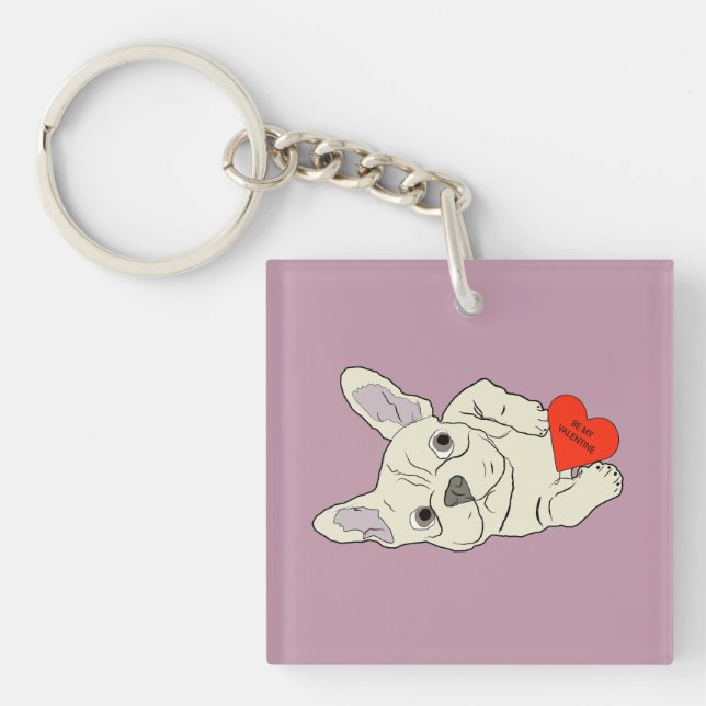 Sei mein Valentinstag, Hund Schlüsselanhänger (Vorderseite)