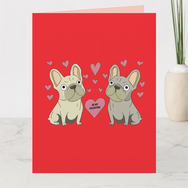 Sei mein Valentinstag, Hunde Karte (Vorderseite)