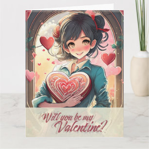 Sei mein Valentinstag im Manga-Stil 31470 Karte