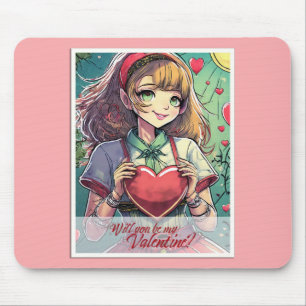 Sei mein Valentinstag im Manga-Stil 33419 Mousepad