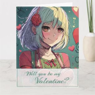 Sei mein Valentinstag im Manga-Stil 33420 Karte