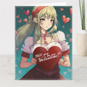 Sei mein Valentinstag im Manga-Stil 33893 Karte
