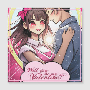 Sei mein Valentinstag im Manga-Stil 58477 Magnetkarte